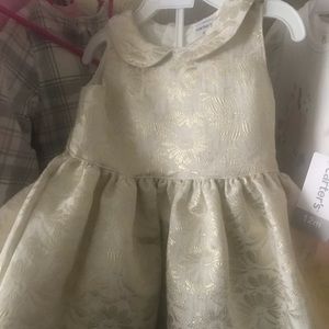 Cream and gold brocade dress 9 months by Carters